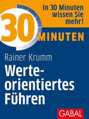 cover image of 30 Minuten Werteorientiertes Führen